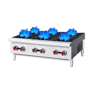 Commercial Countertop Gas Hot Plate 2/4/6 Burner NG/LP Convertible Stainless Steel Wok Burner for Restaurant Catering
