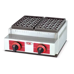 Commercial Countertop Gas Takoyaki Machine, 2 Plates Stainless Steel Octopus Ball Maker for Snack Restaurant Kitchen