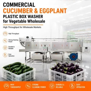 Commercial Cucumber and Eggplant Plastic Box Washer for Vegetable