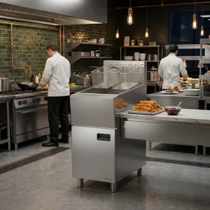 Commercial Deep Fryer Gas Floor Model Stainless Steel Standing Deep Fryer for French Fries Chicken Wings Cooking