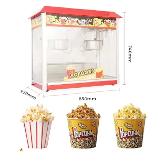 Commercial Desktop Double Pot Electric Popcorn Machine Puffing Popping Corn Stall Easy to Operate Butterfly Roof Design