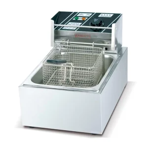 Commercial Desktop Electric Stainless Steel Fryer 2500W 220V for Hamburger Shop Fried Chicken Chop