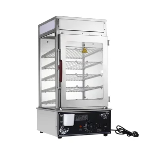 Commercial Desktop Steamed Bun Machine Large Capacity Electric Glass Steamer for Snack Bread and Bun Heating Cabinet
