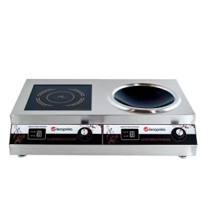 Commercial Double 2 Burner Induction Cooker 3.5KW Stainless Steel Construction 1 Year Warranty for Restaurants