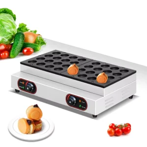 Commercial Double Crepe & Pancake Maker Stainless Steel Body with Cast Iron Plate Electric for Household Use