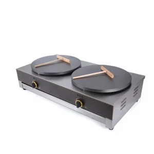 Commercial Double Electric Crepe Pancake Maker Stainless Steel 220V Crepe Machine