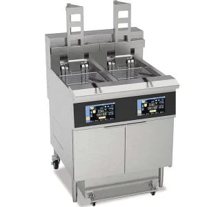 Commercial Double Tank Auto Lifting Electric Open Stainless Steel Touchscreen Deep Fryer 21.5L Capacity for Busy Kitchen Fried