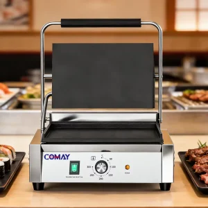 Commercial Double sided Flat top Griddle Stainless Steel Electric 2200W Hamburger Patty & Grilling Griddle