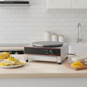 Commercial Electric 1 Plate Crepe Maker Single Head Pancake Machine With 40CM Non stick Hot Plate