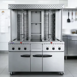 Commercial Electric Barbecue Grill Shawarma with Cabinet Single double Vertical Rotisserie