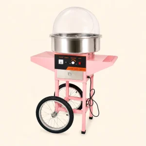 Commercial Electric Candy Floss Machine Stainless Steel Cotton Candy Maker with Cart for Rental Business Use