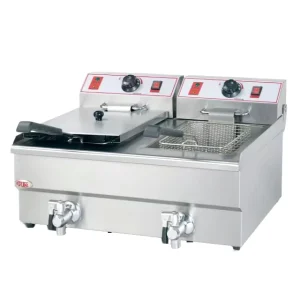 Commercial Electric Chicken Fryer Machine Stainless Steel 2 Tank 2 Basket Induction Deep Fryer 6kw Multi Voltage