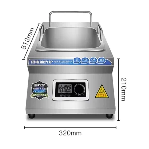 Commercial Electric Countertop French Fries Induction Deep Fryer With 1 Removable Baskets for Restaurant Fast Food Bar