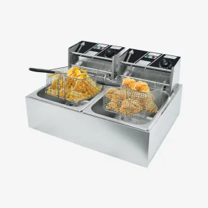 Commercial Electric Countertop Two Tank Stainless Steel 304 Food Grade Deep Fryer for Chicken Turkey for Restaurants & Hotels