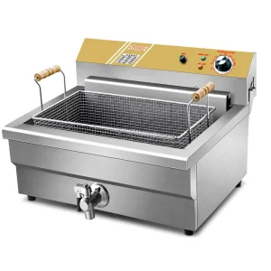 Commercial Electric Deep Fryer 18L Single Tank 5000W Stainless Steel French Fries Chicken Fryer Machine with Basket