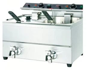 Commercial Electric Deep Fryer DF 12L 2 2 Basket 8L Countertop Stainless Steel Oil Drain Valve CE Certified