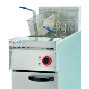 Commercial Electric Deep Fryer DF 26 2 28L 9KW Single Tank 2 Basket Stainless Steel Temp Control CE Certified