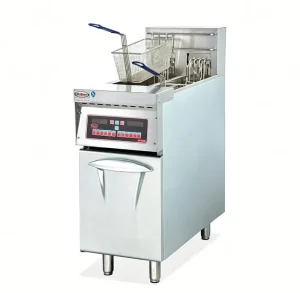 Commercial Electric Deep Fryer Dual Tank 2 Basket 14L Each Floor Standing Stainless Steel 12KW 380V CE Certified Fast Food