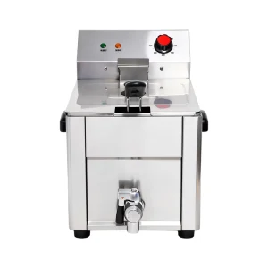 Commercial Electric Deep Fryer Single Tank Stainless Steel with Oil Drain Valve Temp Control for Restaurant Fast Food Snack Shop