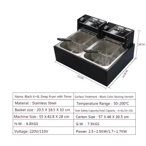 Commercial Electric Deep Fryer for 3 5 People for Home or Restaurant Use