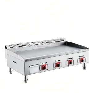 Commercial Electric Flat Top Griddle with Stainless Steel Plate and 4 Independent Thermostats