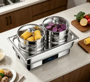 Commercial Electric Food Steamer Stainless Steel Buffet Warmer for Hotel Restaurant Catering Kitchen Equipment