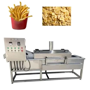Commercial Electric Full Automatic Stainless Steel High Continuous 380V Onion Fry Machine Potato Chip Deep Fryer