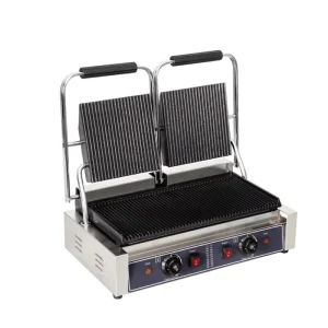 Commercial Electric Full Grooved Contact Sandwich Panini Press Maker Grill Griddle Machine