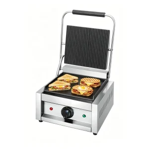 Commercial Electric Grill Pan Stainless Steel Non Stick Temperature Control Panini Grill Sandwich Waffle Maker Machine