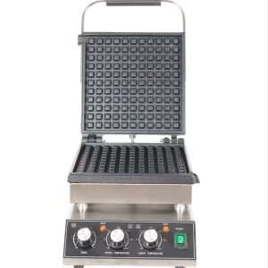 Commercial Electric Heating 2.3KW Non Stick Coating Egg Waffle Maker Oil Collection Grooved Design