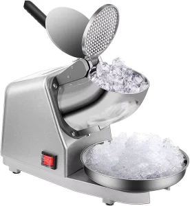 Commercial Electric Ice Crusher Machine 4 Stainless Steel Blades Ice Shaver Machine for Home & Outdoor Use