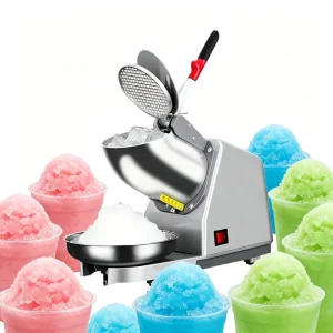 Commercial Electric Ice Crusher & Shaver Machine 220V 300W for Milk Tea Shops Snow Cone Shaver Breaking Equipment