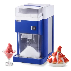 Commercial Electric Ice Shaver 300W Stainless Steel Blades 1.8L Snow Cone Maker for Restaurant & Home Blue