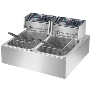 Commercial Electric KFC Deep Chips Fryer Machine Double Tank Chicken Fryer for Hotels and Home Use New Condition