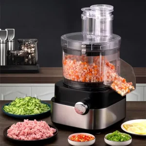 Commercial Electric Multifunctional Food Processor PP Plastic Stainless Steel Vegetable Dicer Grater 6-Piece Kitchen Cutter