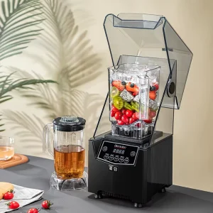 Commercial Electric Smoothie Blender Juicer Heavy Duty 1800W Pure Copper Motor Silent Household Hotel Milk Tea Dessert Shop