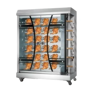 Commercial Electric Stainless Steel Chicken Rotisserie Oven Glass Door Built-in Timer 220V 10-260C