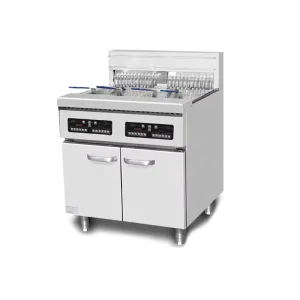 Commercial Electric Stainless Steel Deep Fryer 56L Capacity Multi Voltage Quick Heating Equipment for Hot Frying