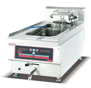 Commercial Electric Stainless Steel Deep Fryer DF 645A 14L Single Tank Countertop Digital Control Oil Drain Valve 4.5kW 220V