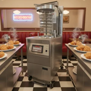 Commercial Electric Stainless Steel Deep Fryer Restaurant Use Chicken Pressure Fryer 6HD Capacity Basket 12KW