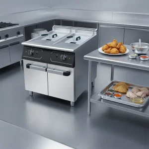 Commercial Electric Stainless Steel High Vertical Double-cylinder Double-sieve Floor-standing Cabinet Deep 380V