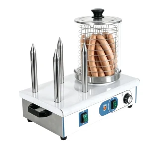 Commercial Electric Stainless Steel Hot Dog Roller Machine with 4 Hot Dog Bun Warmer