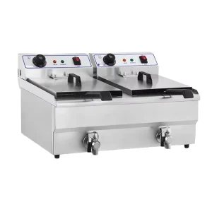 Commercial Electric Stainless Steel Standing Automatic Single and Double Tank Deep Fryer 1600W Home Use Food Truck Hotels