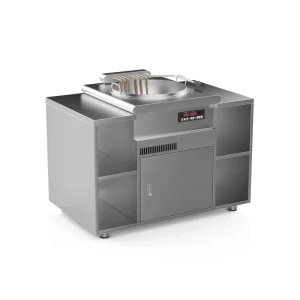 Commercial Electric Tempura Fryer Station with Red Copper Pot Heavy Duty Japanese Deep Frying Cooker for Restaurant