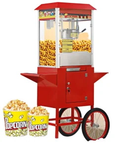 Commercial Electric Theater Style Popcorn Machine Automatic Vending Maker High Output 6 oz Capacity Dual Voltage