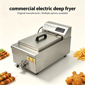 Commercial Electric Thermostatic Digital Display Deep Fryer 17L Stainless Steel Fryer Machine for Burger & Fried Chicken Shop