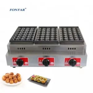 Commercial Electric Three Plate Takoyaki Machine Japanese Octopus Meatball Stove Snack Machine with Core Engine Component