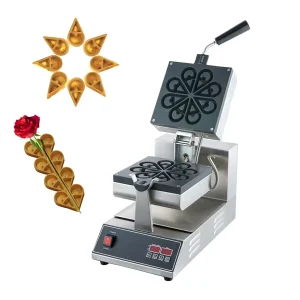 Commercial Electric Waffle Machine Water Drop Shape Snack Equipment Customize Patterns Waffle Maker