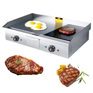 Commercial Flat Top Pancake Electric Griddle Adjustable Thermostatic Control Hot Plate CounterTop Griddle Grill for Restaurant