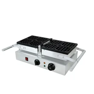 Commercial Flip Waffle Maker Electric Double-Sided Heating Non-Stick Durable Waffle Oven Ice Cream Grid Cake Muffin Machine